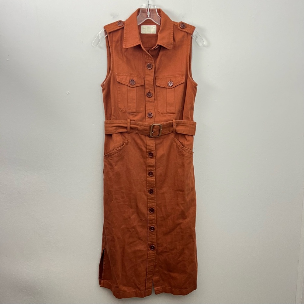 Reissue Linen Cotton Midi Dress Tall